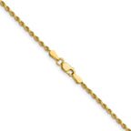 14K 5.5 inch 1.75mm Diamond-cut Rope with Lobster Clasp Chain