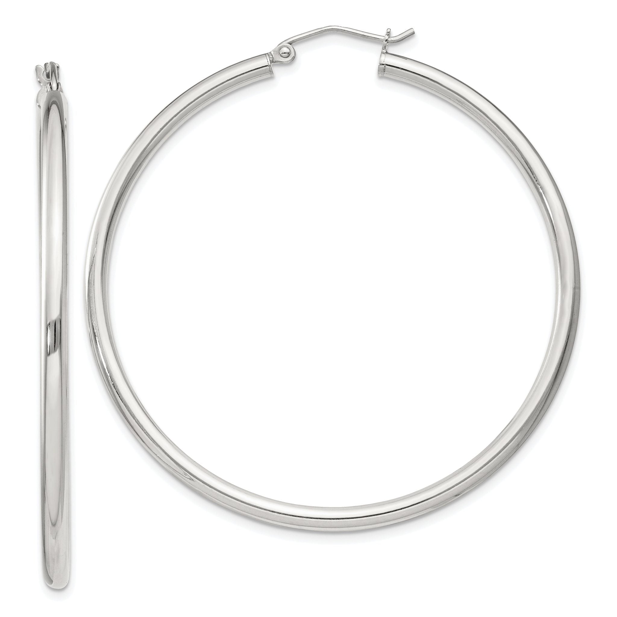Sterling Silver 2.5mm Round Hoop Earrings Main image