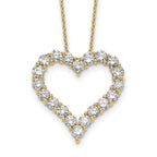 14k 2 carat Lab Grown Diamond VS/SI+ G+ Complete 18 inch Heart Pendant Necklace