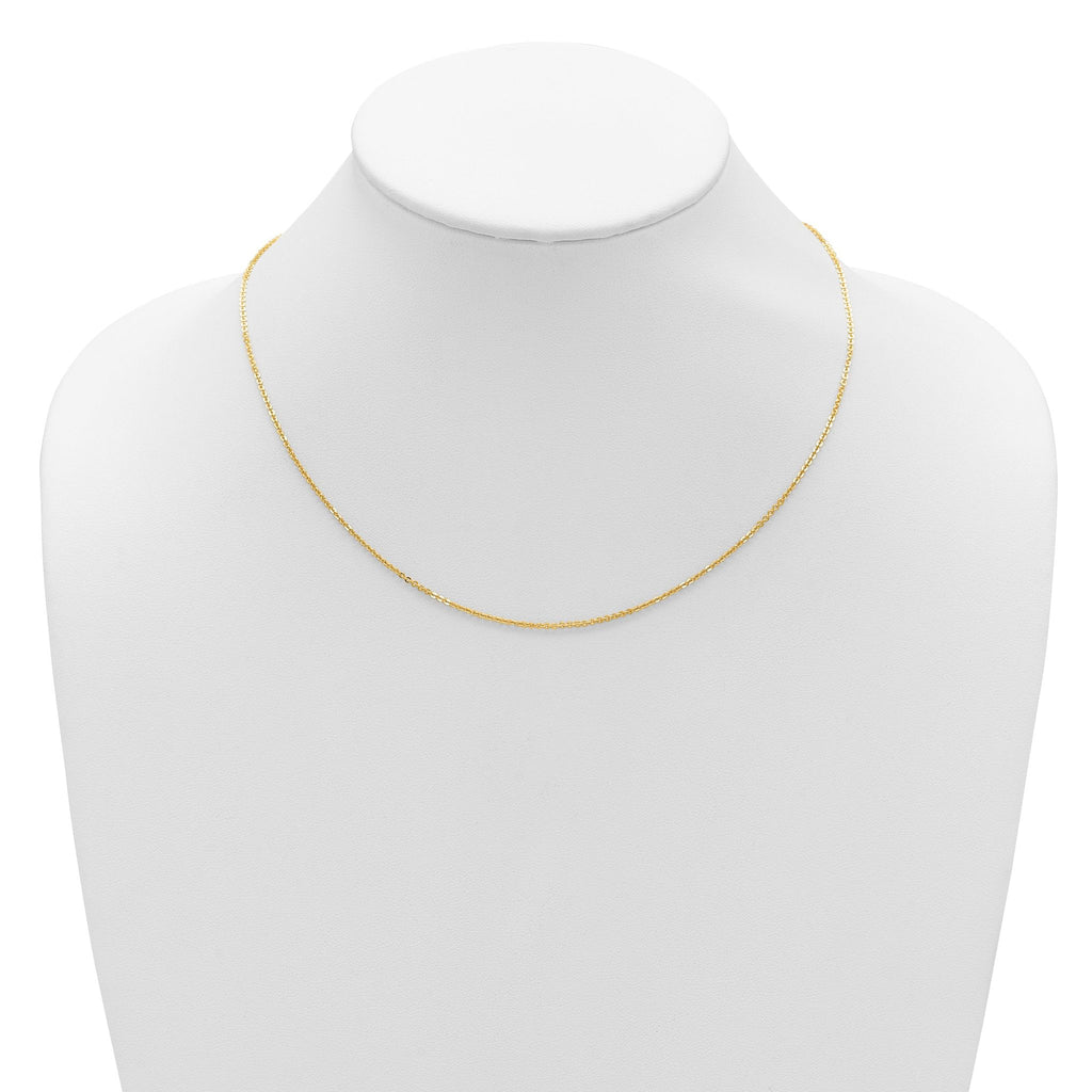 14K 1.4mm Flat Cable 1in+1in Adjustable Chain
