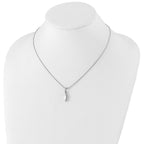 Sophia Jewelers White Ice Sterling Silver Diamond Necklace with Extender