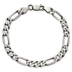 Antiqued Figaro Chain in Sterling Silver, 6.5mm