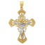 14K Two-Tone Gold Diamond-Cut Crucifix Pendant by Sophia Jewelers