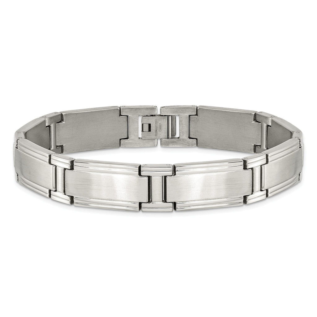 Stainless Steel Brushed and Polished Link Bracelet for Men