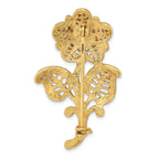 1928 Gold-tone Pink Porcelain Rose and Pink Crystal Flower Pin Brooch