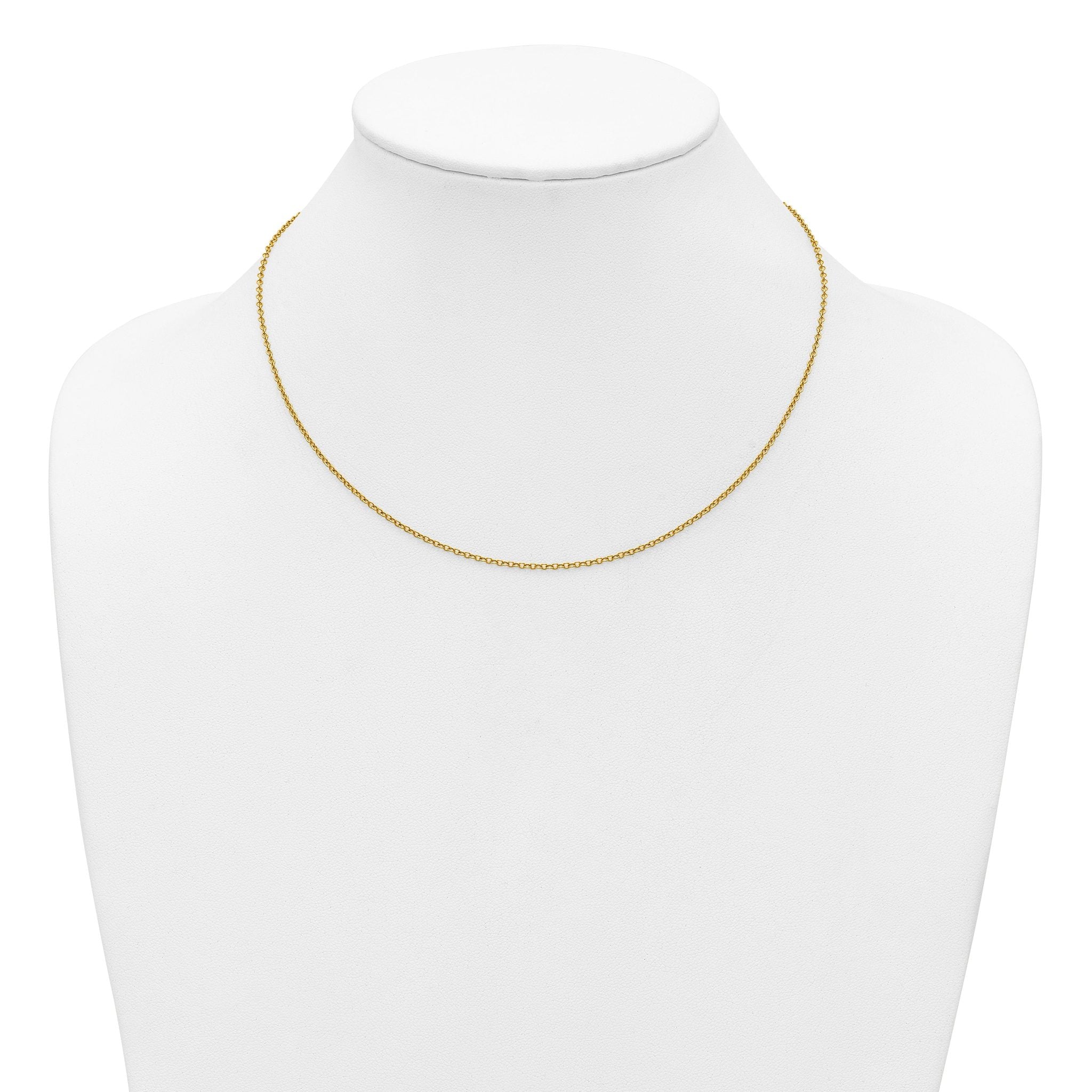 14K Gold Filled Adjustable Cable Chain Necklace in 1.7mm Width