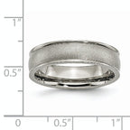 Ridged Edge Comfort-Fit Wedding Band in Titanium, 6mm