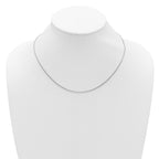 14K White Gold 1.25mm Franco 1in+1in Adjustable Chain