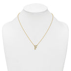 14k 1/3 carat Lab Grown Diamond VS+ F+ Complete Letter F 18 inch Initial Necklace