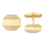 14k Yellow Gold Octagonal Cuff Links with Line Detail