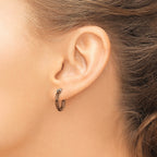 Stainless Steel Brown Polished Hoop Earrings for Women