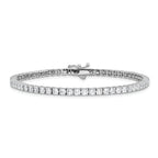 Sterling Shimmer Sterling Silver Rhodium-plated 3mm CZ 55 Stone 7 inch Bracelet