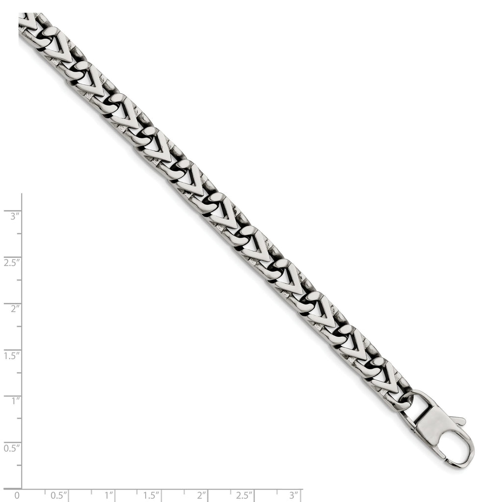 Stainless Steel Polished 8mm Fancy Link Bracelet
