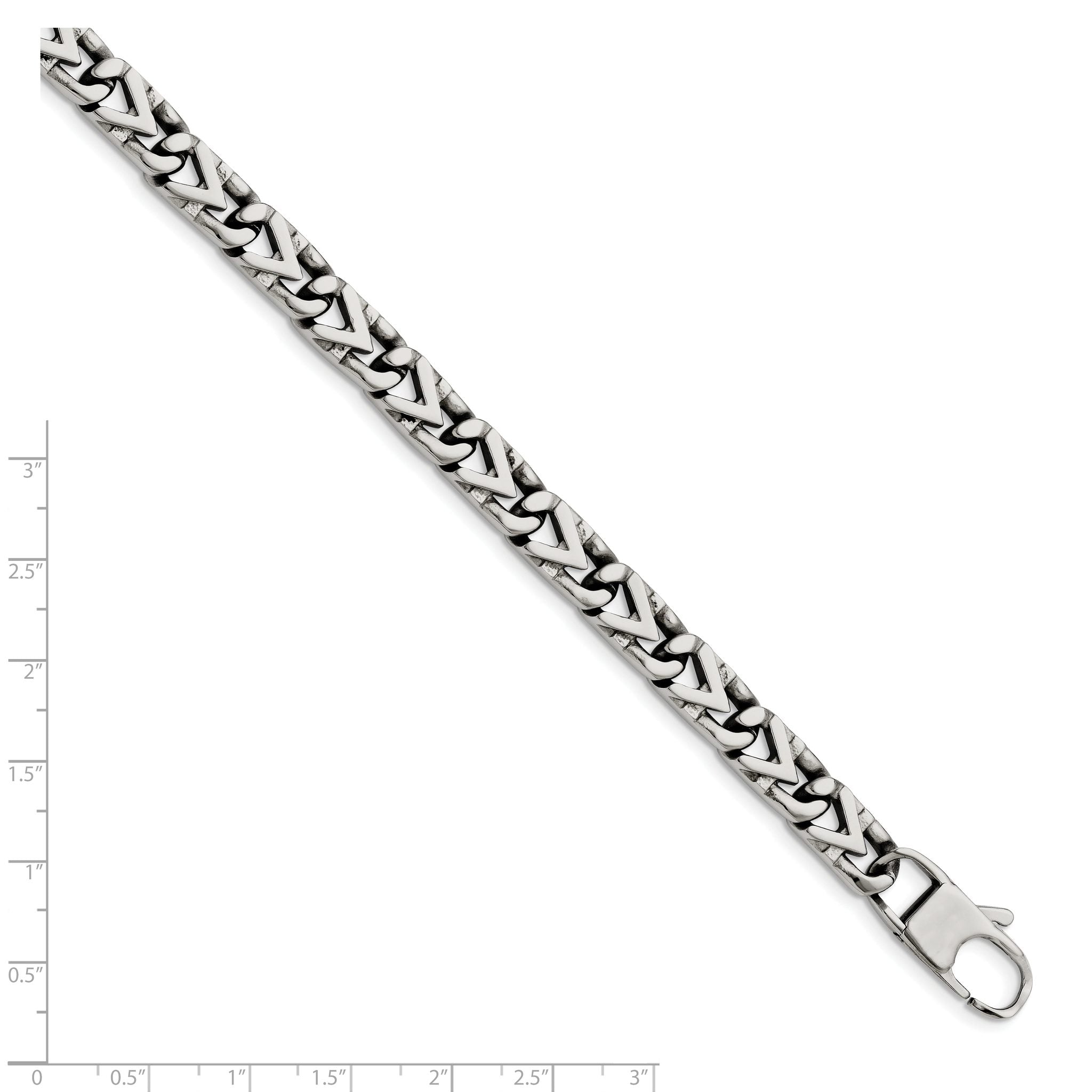 Stainless Steel Polished 8mm Fancy Link Bracelet