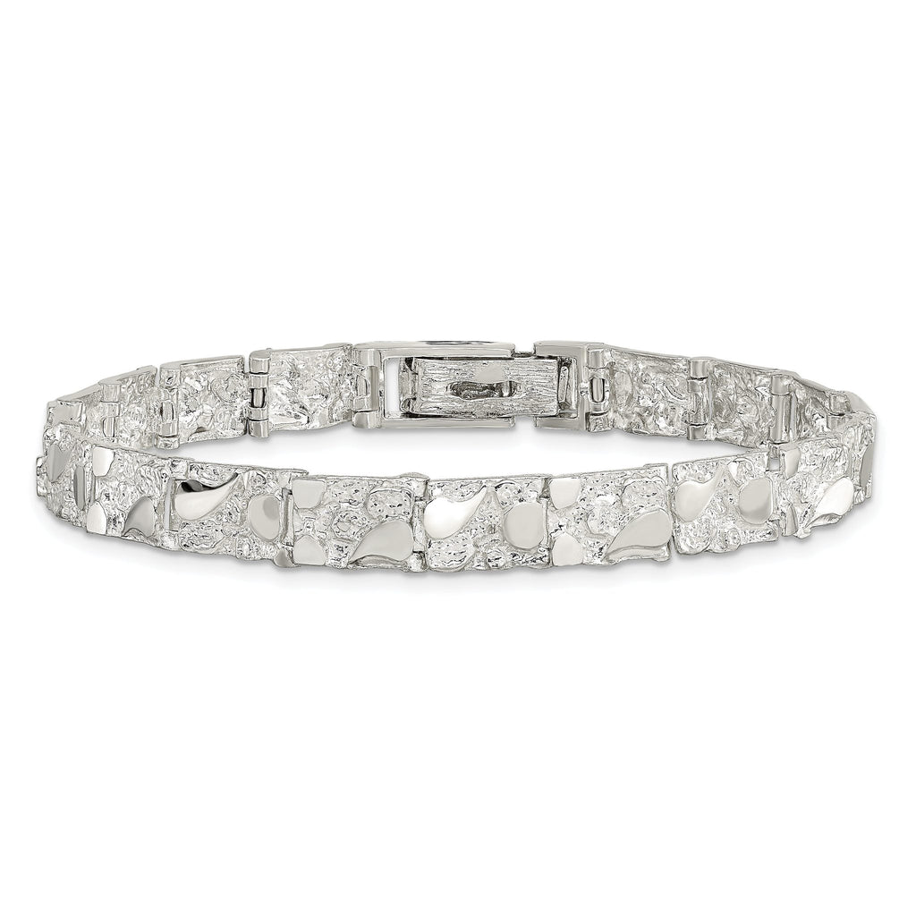 Sterling Silver 7mm Nugget Bracelet