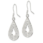 Filigree Teardrop Dangle Earrings in Sterling Silver