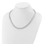 14k White Gold 49 carat Lab Grown Diamond VS+ F+ Complete Round 20 inch Straight Tennis Necklace