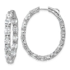 14K White Gold 8 5/8 ct Lab-Created Diamond VS+ F+ Oval-Cut In-and-Out Hoop Earrings