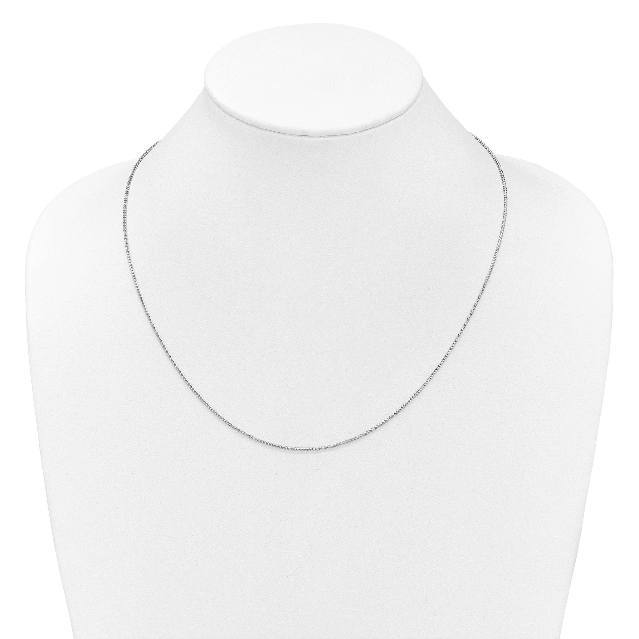 14K White Gold Adjustable 1.25mm Franco Chain