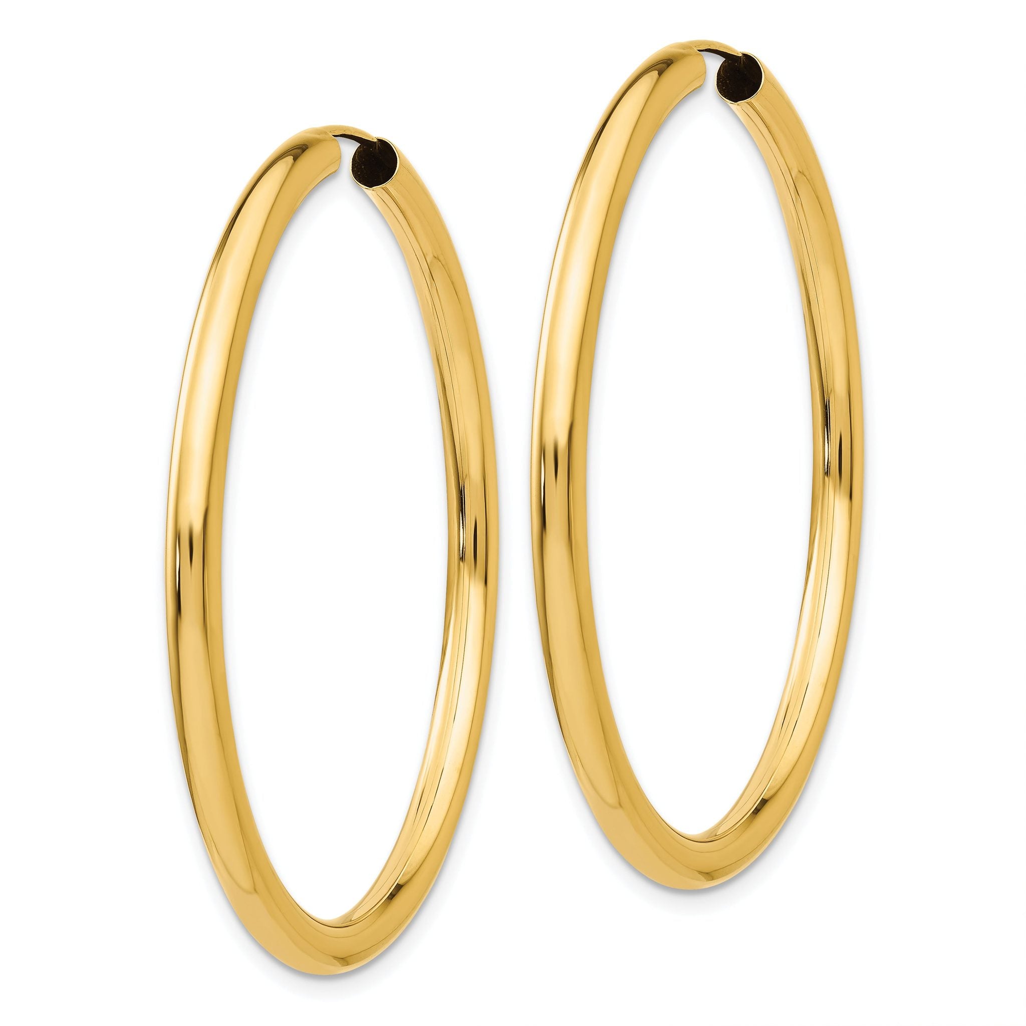 10k Polished Endless Tube Hoop Earrings Secondary image