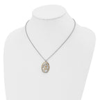Stainless Steel Polished Yellow IP Crystals 1.75in ext Necklace
