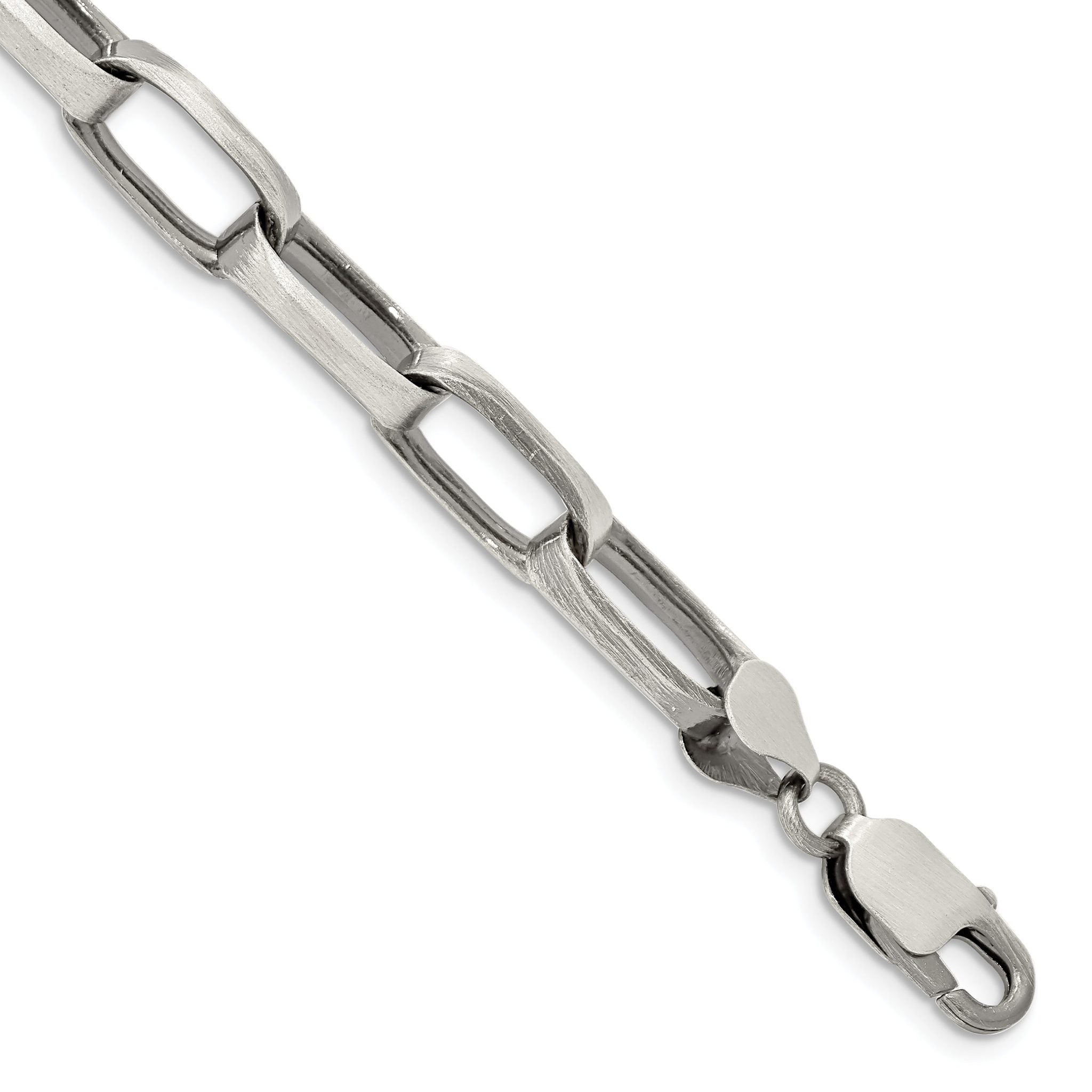 Sterling Silver Antiqued 8mm Elongated Open Link Chain Main image