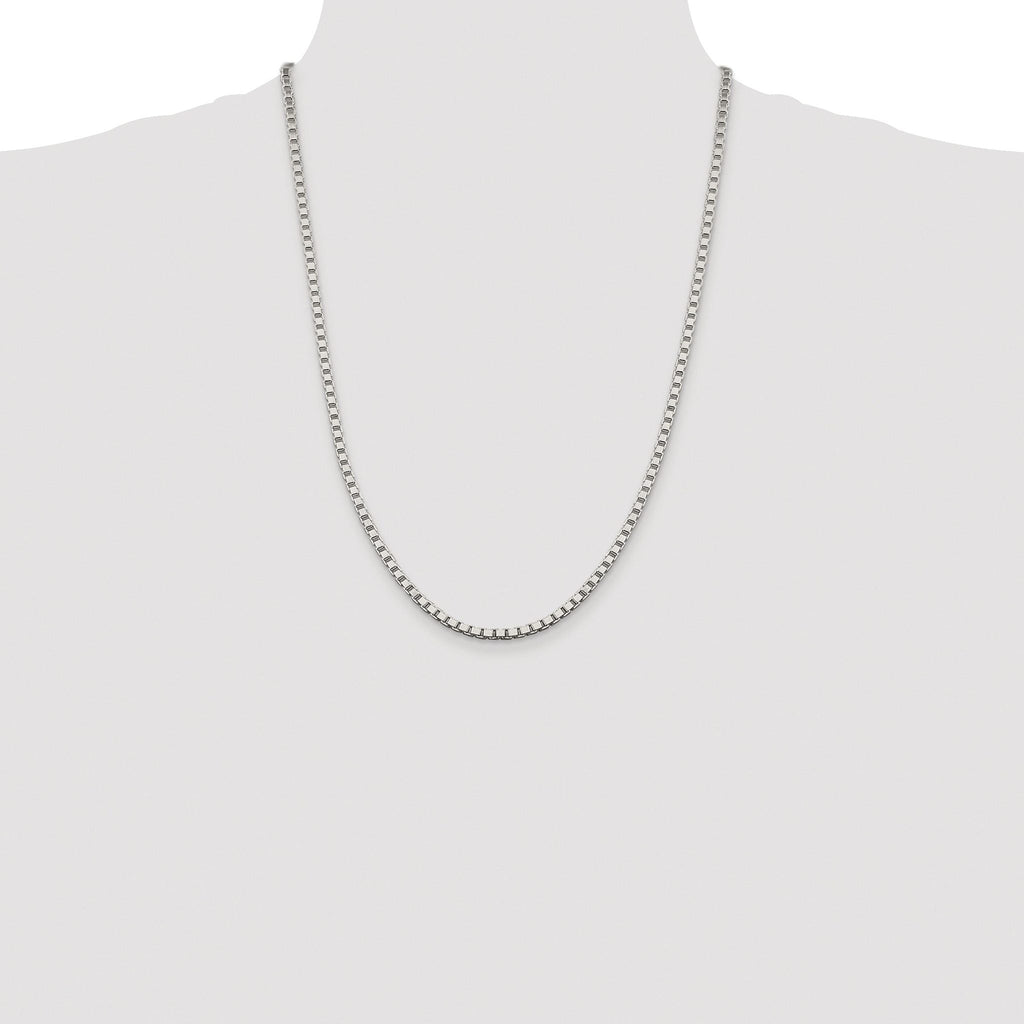 Sterling Silver Rhodium-plated 3.25mm Box Chain