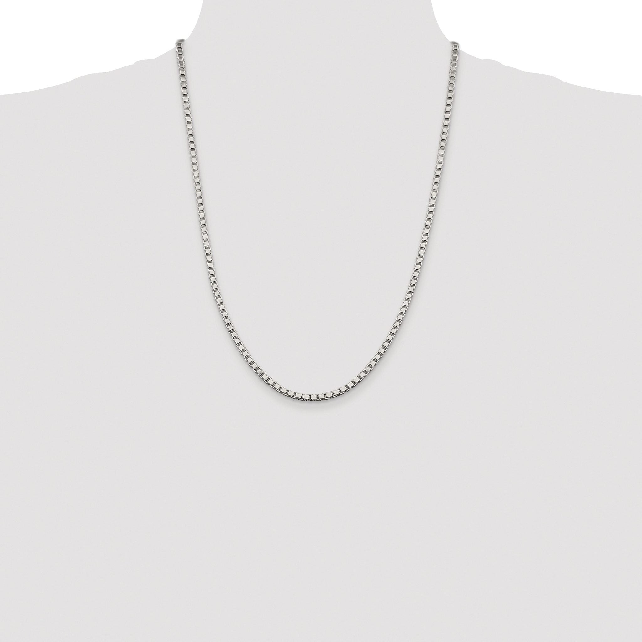 Sterling Silver Rhodium-plated 3.25mm Box Chain