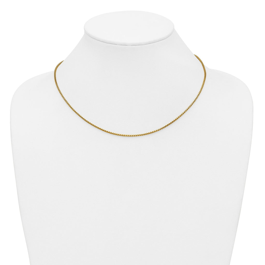 14K Gold Filled Round Venetian Box Chain Necklace in 1.8mm Width