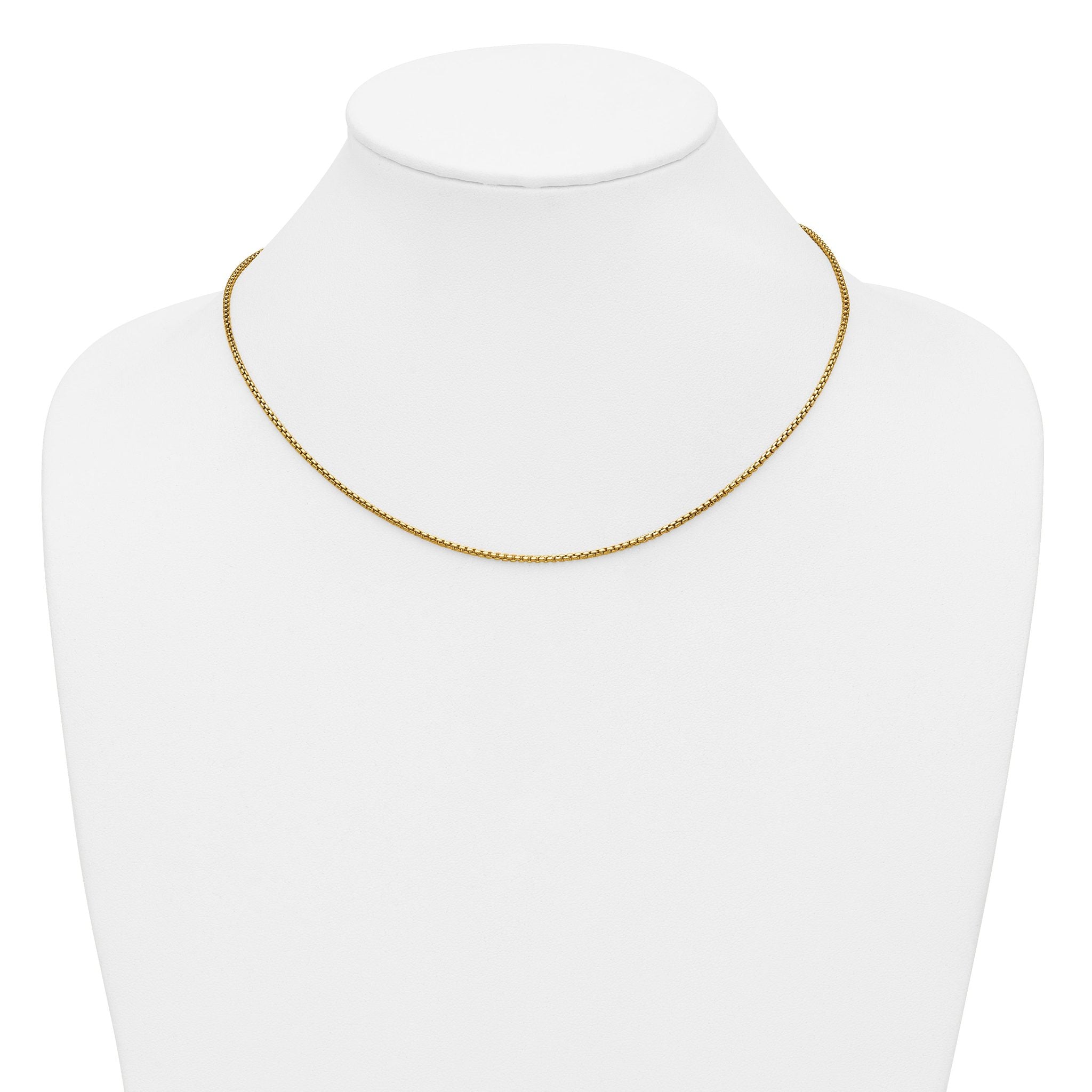 14K Gold Filled Round Venetian Box Chain Necklace in 1.8mm Width