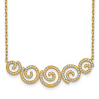 Sophia Jewelers Sterling Silver Gold-Tone CZ Swirl Necklace Unisex