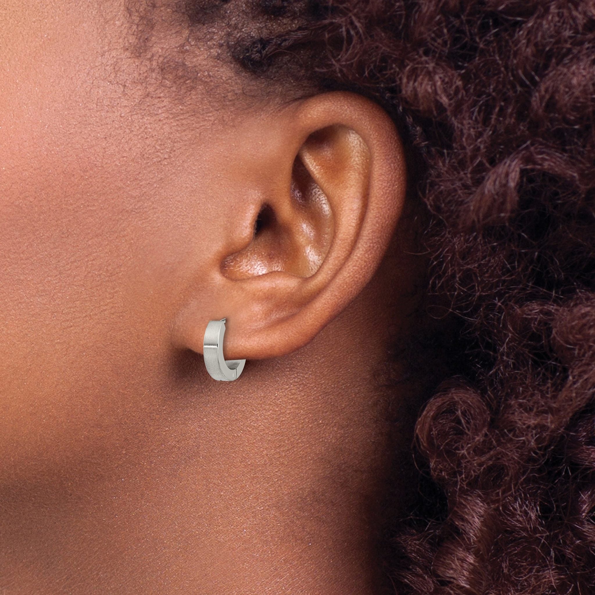 Titanium Polished Huggie Hoop Earrings for Women