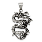 Sterling Silver 925 Men's Dragon Pendant with Antiqued Finish