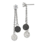 Stainless Steel Polished Multi-color Crystal Drop Dangle Earrings for Women