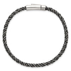 Sterling Silver Antiqued Polished 3.75mm Twisted Franco Chain 8 inch Bracelet