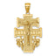14k Polished Diamond-cut Cara Vaca Cross Pendant