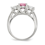 10K White Gold Survivor Collection Clear/Pink Crystal Topaz Pamela Ring