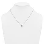14k White Gold 2 1/2 carat Certified Lab Grown Diamond VS/SI+ G+ Princess Complete Four Prong 18 inch Pendant Necklace
