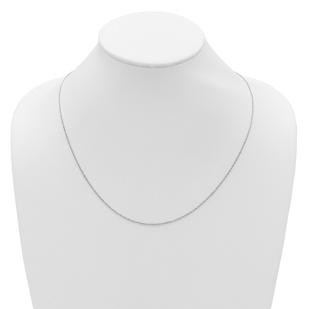 1.1mm 10K White Gold Singapore Chain