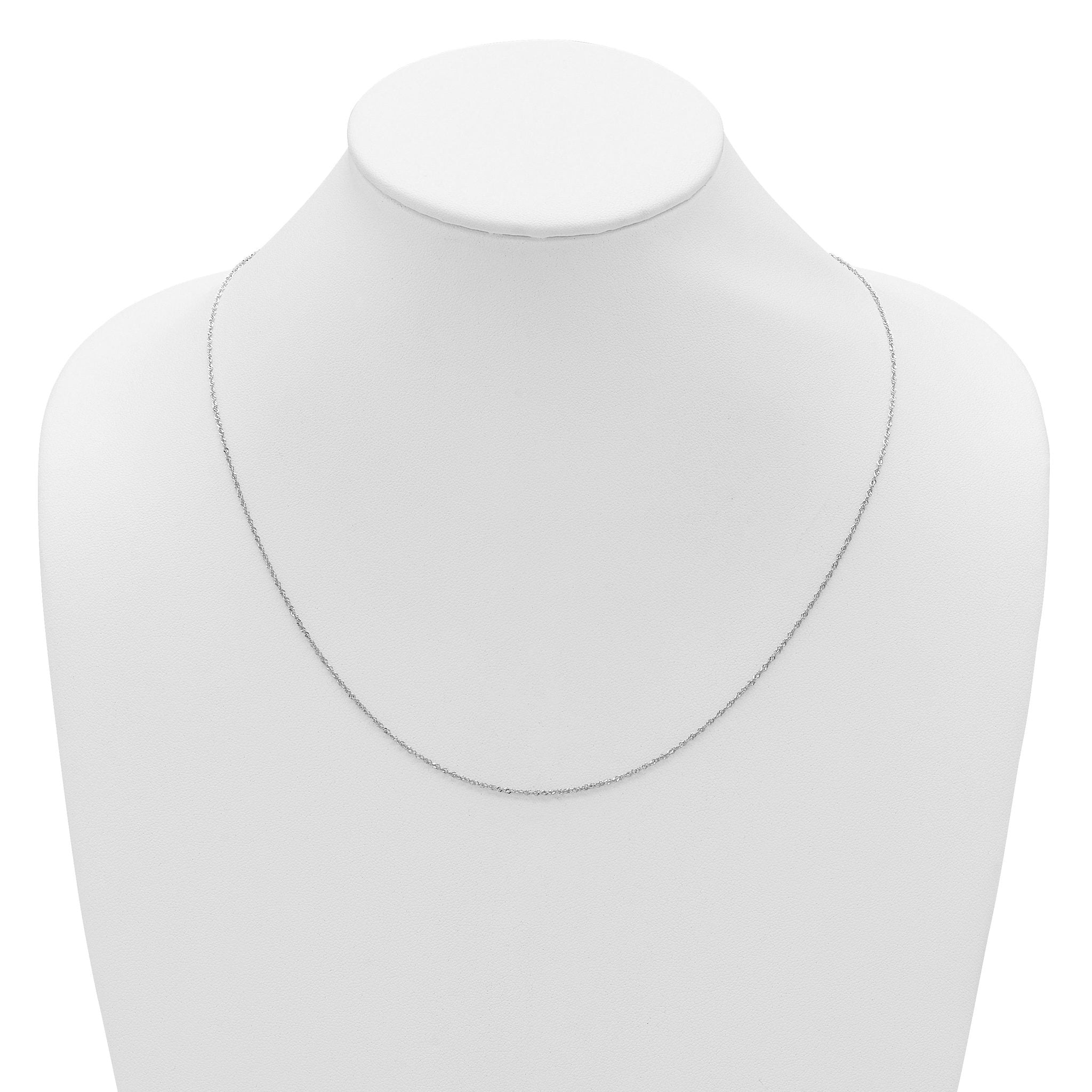1.1mm 10K White Gold Singapore Chain