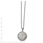 Stainless Steel Polished Puffed Cut-out Design 18in Necklace