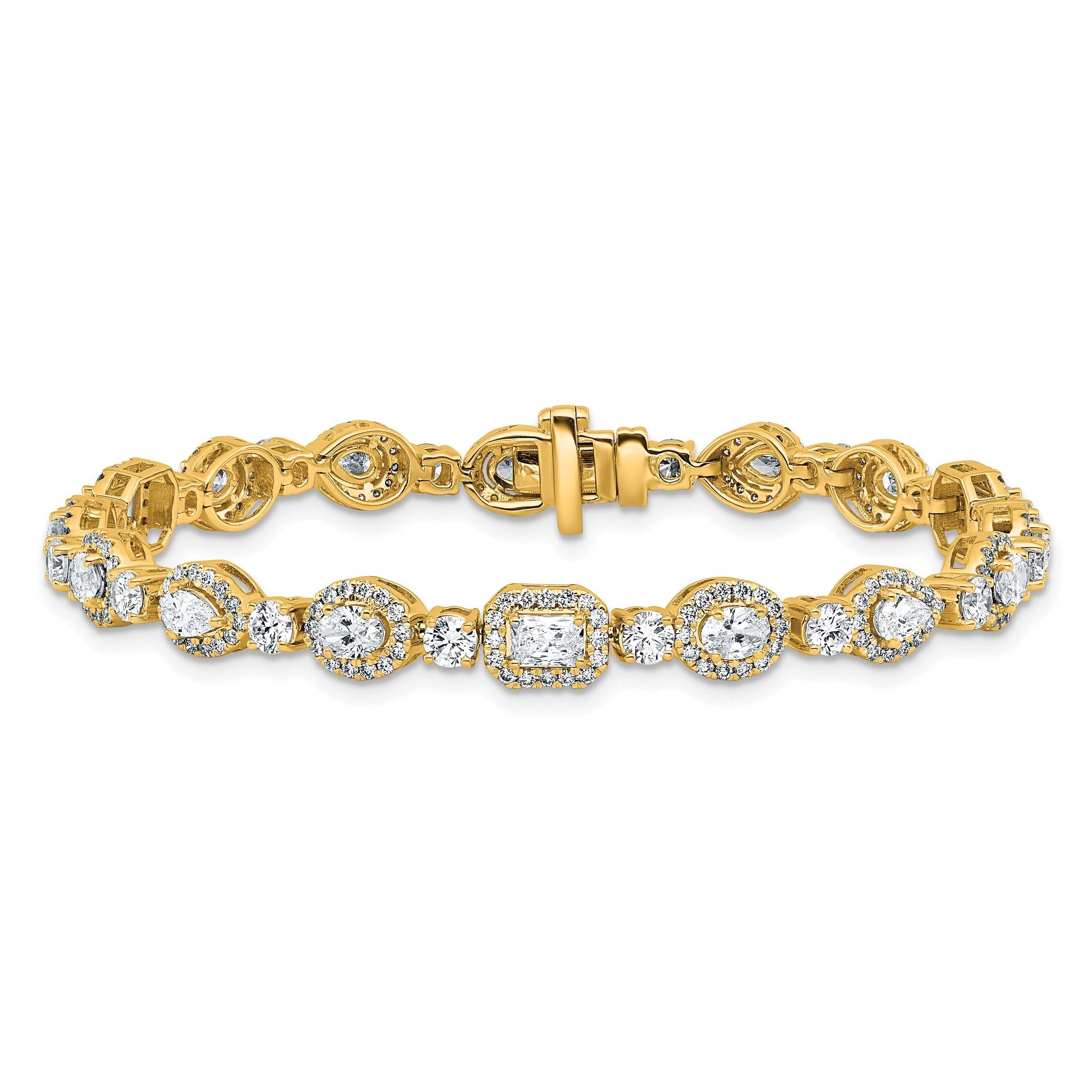 14k 5 5/8 carat Lab Grown Diamond VS+ F+ Complete Fashion Tennis Bracelet
