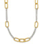 Sterling Silver and Gold-tone Polished Fancy Link and Double Chain 16 inch Necklace