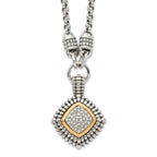 Shey Couture Sterling Silver with 14K Accent 17 Inch Antiqued Diamond Necklace