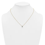 14k 1 carat Lab Grown Diamond VS+ F+ Round Complete Four Prong 18 inch Solitaire Necklace
