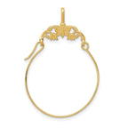 14K Gold Polished Butterfly Charm Holder Elegant Solid Pendant
