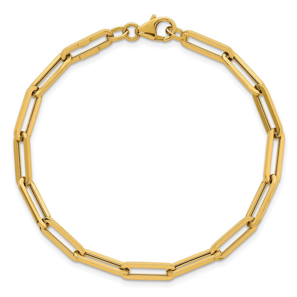 14k Polished 4.3mm Paperclip Link 7.5 inch Bracelet