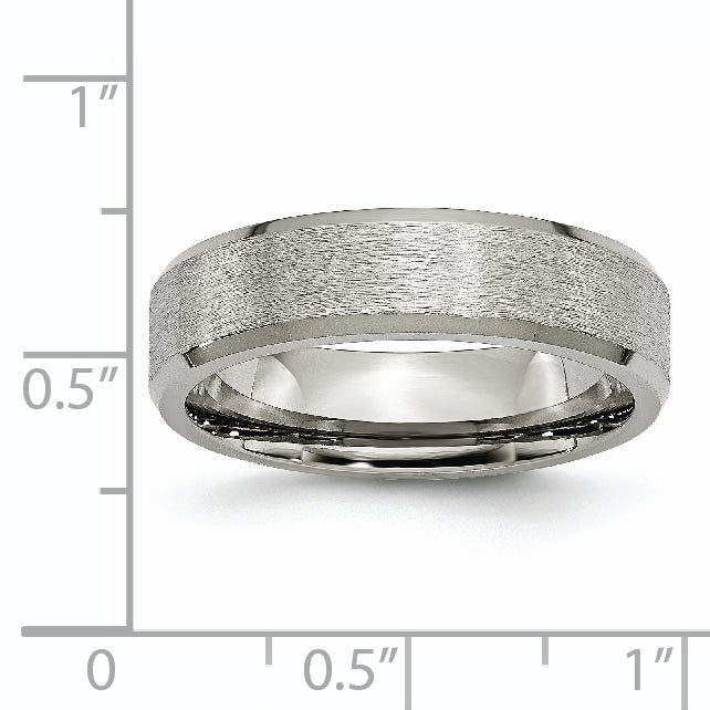 Beveled Edge Wedding Band in Titanium, 6mm