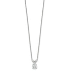 14k White Gold 1/4 carat Lab Grown Diamond VS+ F+ Round Complete Four Prong 18 inch Solitaire Pendant Necklace