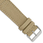Beige Nylon Canvas Watch Band with Leather Lining, 20mm